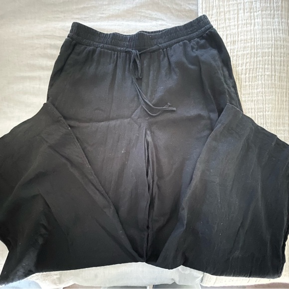 A New Day Women’s Ladies High Rise Black Linen Wide Leg Pant Medium - Picture 5 of 6